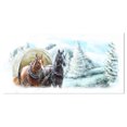thumbnail image 2 of Painted Scene with Horses in Winter - Landscape Canvas Art Print, 2 of 3