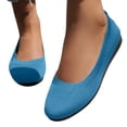 thumbnail image 4 of Womens Casual Shoes Large Size Knit Solid Color Simplicity Soft Sole Round Toe Flat Bottom Slip on Lightweight Comfortable Breathable Mesh Walking Shoes Sky Blue, 4 of 9