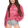 thumbnail image 1 of PMVFHDE Chandails Légers pour Filles Chandails à Capuchon pour Enfants d'Automne et d'Hiver à Manches Longues Mode Imprimé Col Rond Chandail à Capuchon pour Garçons et Filles Plus Manteau à Capuchon Chaud Rose Vif,7-8 Ans, 1 of 4