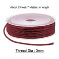 thumbnail image 2 of Unique Bargains 2 Pack Twisted Nylon Twine Thread Beading Cord 3mm 7M/23 Feet Extra Strong Braided Nylon String, Dark Red, 2 of 6