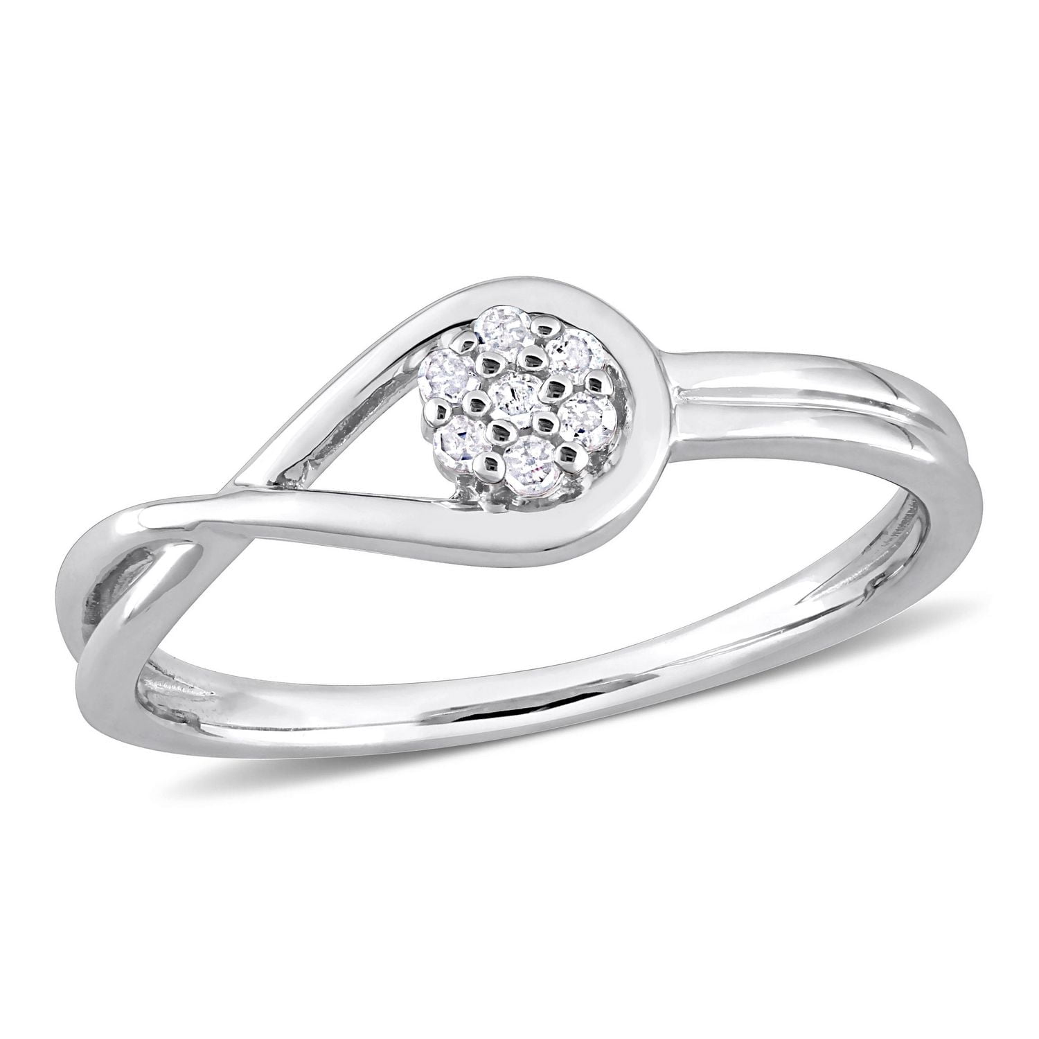 Bague de Promesse infini Miabella d'accent de diamant en Argent Sterling
