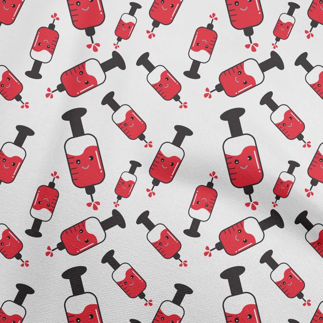 oneOone Jersey en Viscose Rouge Tissu Virus Médical Matière de Robe Tissu Imprimé Tissu au Mètre 60 Pouces de Large