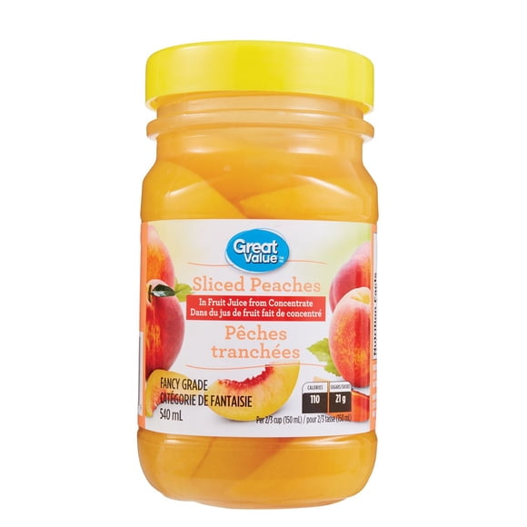 Great Value Pêches Tranchées dans du Jus