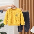 thumbnail image 1 of RXIRUCGD Children's Flannel Sleepwear Set Long Pants Thickened Home Clothes Set( Yellow, Size:4 Years ), 1 of 3