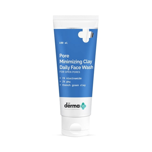 The Derma Co Pore Minimizing Green Clay Face Wash with Niacinamide PHA Deeply Cleanses Minimizes Pores Controls Oil Enhances Skin Tone 338 Fl Oz100ml
