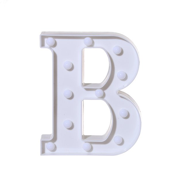 TopLLC Alphabet LED Letter Lights Light Up White Plastic Letters Standing Hanging A-M & on Clearance