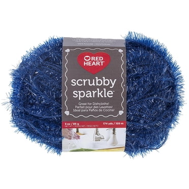Red Heart® Scrubby Sparkle™ #4 Worsted (Medium) Polyester Yarn, Blueberry 3oz/85g 174 Yards