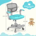 thumbnail image 3 of Costway Kids Desk Chair Children Study Chair with Adjustable Height, Armrest & Footrest Green, 3 of 10