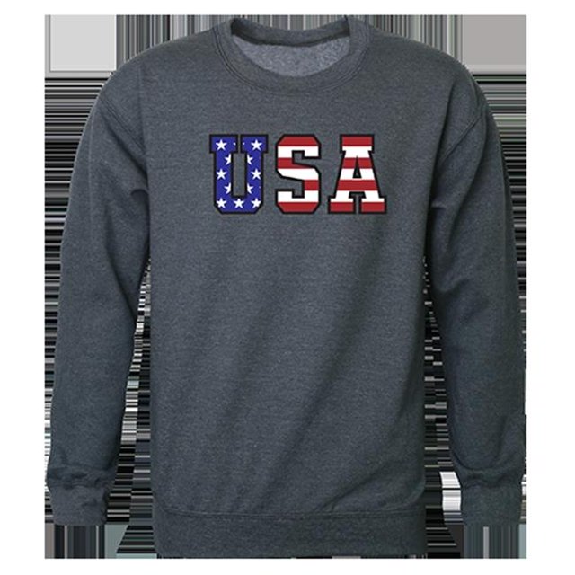 Rapid Dominance RS3-784-HCH-04 Drapeau Texte Graphique Col Rond Sweat-Shirt&44; Charbon de Bois de Bruyère - Extra Large