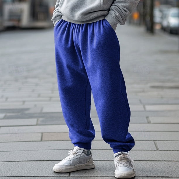Ecqkame Fleece Lined Joggers Pants for Men Winter Warm Relaxed