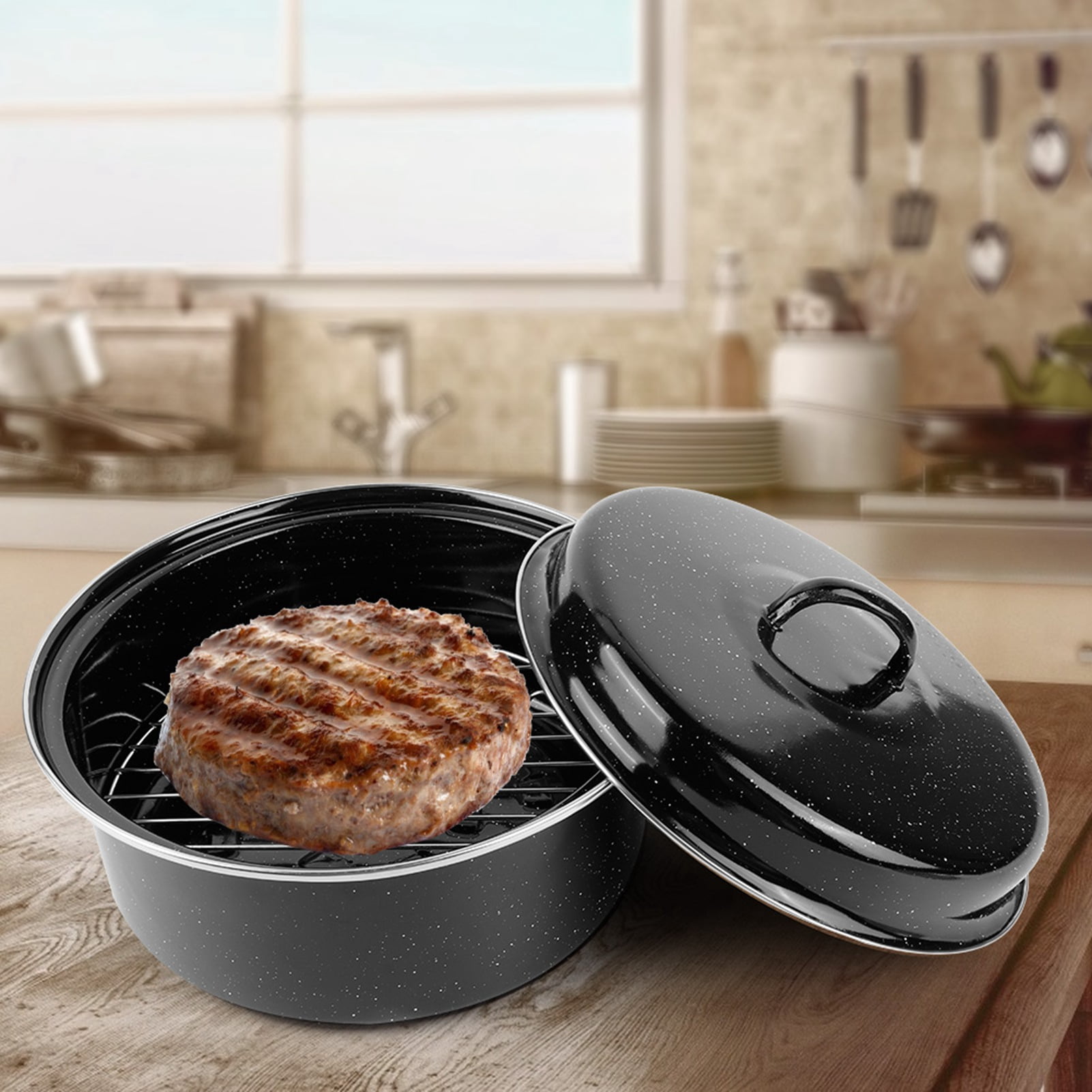 Pot Portable Barbecue Pot Sweet Potato Meat BBQ Grill Pot with Lid for Home Use