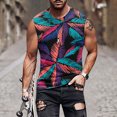 thumbnail image 1 of EGNMCR Débardeurs Homme Nouvelle Mode Décontractée Débardeur Sans Manches pour Homme Col Rond Imprimé Hawaïen Sport Col Rond, 1 of 5