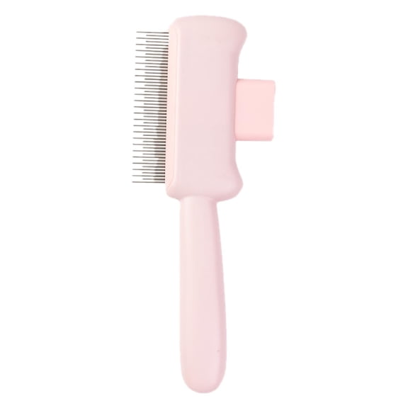 Peigne Anti-Puces pour Poils d'Animaux, Brosse de Massage et de Toilettage pour le Nettoyage et le Contrôle de la Perte de Poils avec Conception à Bouton de Déverrouillage Multifonctionnel