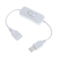 thumbnail image 1 of HLONK ESTONE Câble USB Neuf 28 cm USB 2.0 Mâle vers Femelle Rallonge Câble Blanc avec Interrupteur Marche Arrêt Câble, 1 of 10