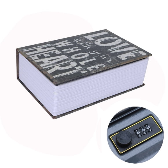 Boîte à Argent, Boîte à Serrure, en Acier Inoxydable en Forme de Livre pour Argent et Bijoux, Fournitures de Bureau et Accessoires de Sécurité, Rangement Sécuritaire Caché, Parfait pour les Employés de Bureau, les Collectionneurs et les Familles