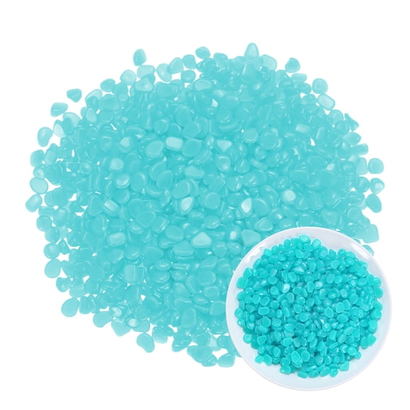 Uxcell 1000-Pack Glow in the Dark Rocks, 0.31"-0.43" Resin Outdoor Garden Decorations Luminous Pebbles Stones [Light blue]
