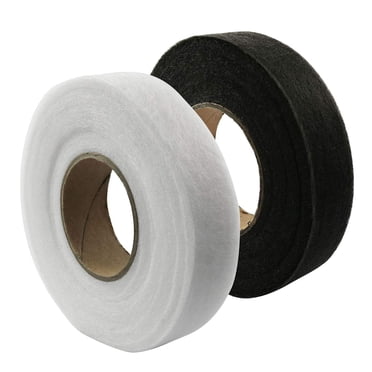 EcoNesxp 2 rolls of seamless hemming tape iron on double sided fabric tape rolls seamless hemming tape white black