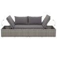 thumbnail image 4 of vidaXL Patio Bed, Outdoor Lounge Bed, Adjustable Sides, Weather-Resistant, Poly Rattan Frame, 4 of 5