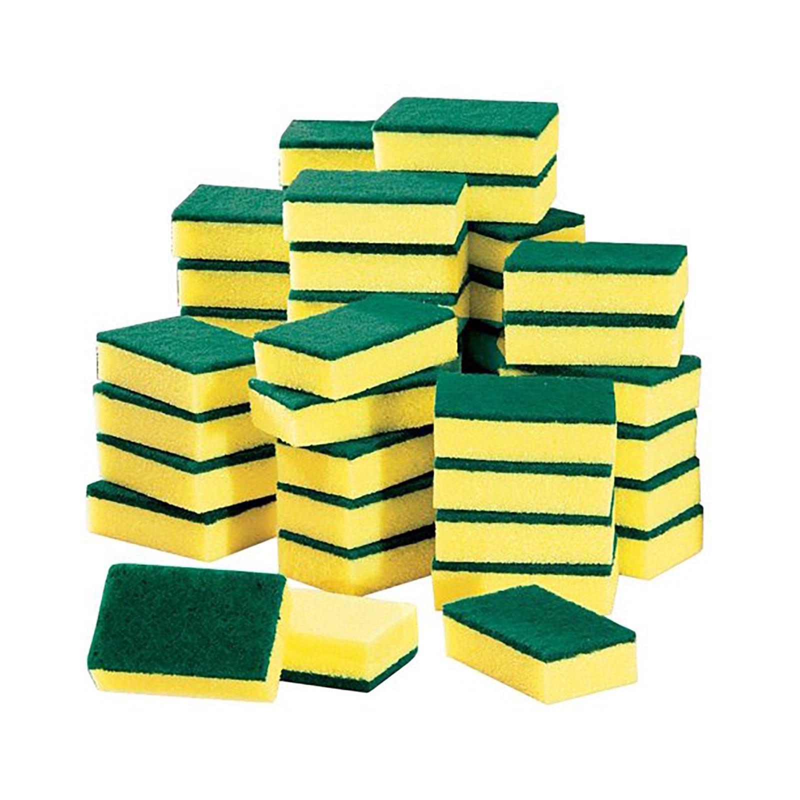 Riforla 50 Piece Sponge Set Cleaning Absorbent Sponge Kitchen Supplies Dishwashing Sponge Cleaning Brush Yellow One Size