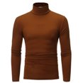 thumbnail image 1 of DPTALR Homme Col Roulé Uni Décontracté Chandail T-shirt Chandail de Base, 1 of 4