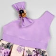 thumbnail image 5 of Ketyyh-chn99 Robe de Demoiselle d'Honneur Robe de Plage Sans Manches à Imprimé Floral Princess Girls Robe Courte Décontractée à Manches Longues Violet, 4-5 Ans, 5 of 5