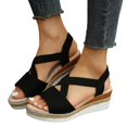 thumbnail image 1 of Oyedens Sandales Espadrilles pour Femmes Mode Chic à Bride Arrière à Plateforme Compensée Chaussures pour Femmes 2025, 1 of 6