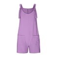 thumbnail image 3 of LYHaoo Girls Graphic Romper Summer Solid Color Short Jumpsuit For Girls,Sizes 13-14 Years(Purple), 3 of 4