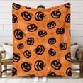 thumbnail image 4 of Halloween Pumpkin Pattern Blanket, Modern Flannelette Warm Blanket For Bedroom, 4 of 6