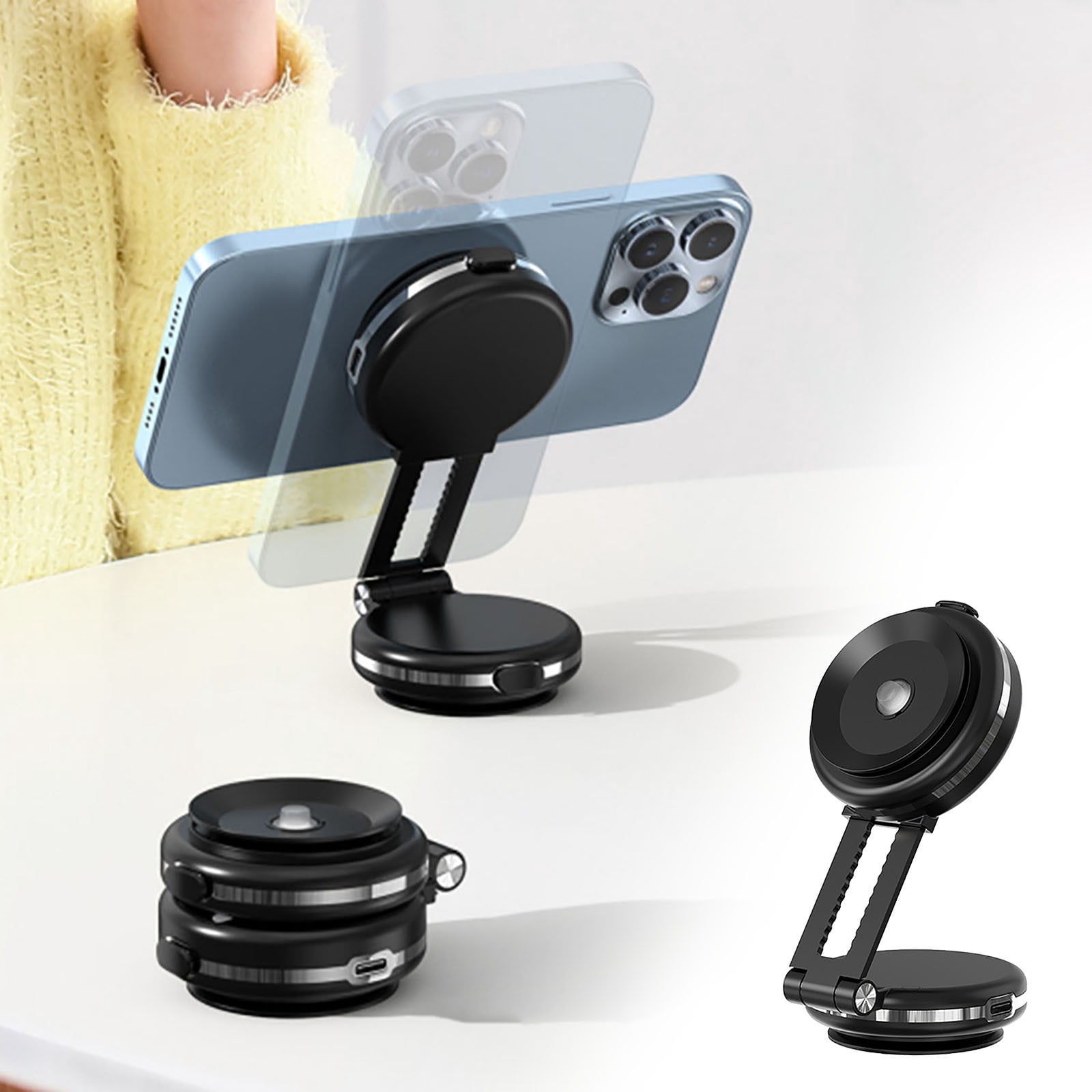 Birdeem 360 Rotatable Car Magnetic Phone Holder, Magnetic Suction Phone Mount, 360°Portable Phone Holder,Electric Vacuum Magnetic Car Phone Mount for Iphone Android and All Smartphones