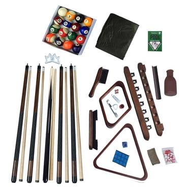 Ensemble d'accessoire de billard de luxe de Hathaway - finition noyer