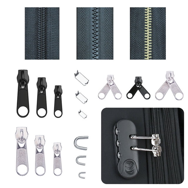 84pcs/Bag Zipper Repair Kit Zip Slider zip replace set zipper Rescue Universal Zippers Clothes Bag Tent Fix Plier Sewing Tool
