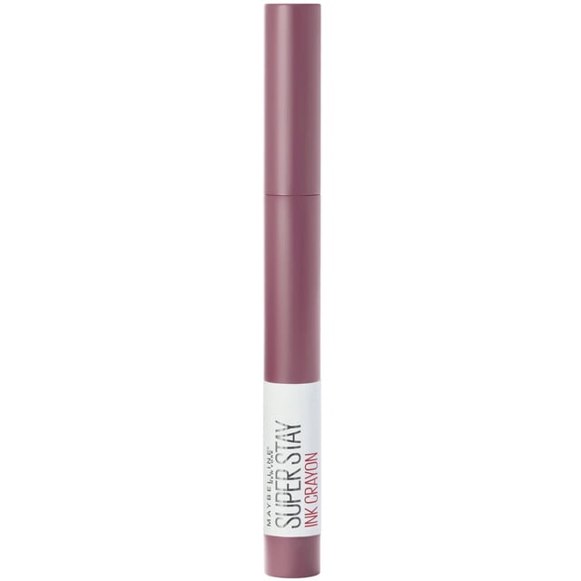 Super Stay®Ink Ligneur pour les Lèvres Rouge à Lèvres en Ligneur pour les Lèvres Mat mauve Mince avec Étiquette Blanche Lisant « Maybelline New York Super Stay Ink Ligneur pour les Lèvres », Doté d'Une Technologie d'Encre Longue Tenue pour des Lèvres Mates jusqu'à 8 Heures et une application Précise, Idéal pour un Port Toute la Journée.