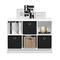 thumbnail image 3 of Pemberly Row Engineered Wood 3x2 Bookcase Storage w/Bins in White/Black, 3 of 6