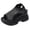 Black, variant on Women's Rhinestone Platform Wedge Sandals Breathable Knit Height Increasing Walking Shoes Open Toe Slides with Back Strap White Size 7.5