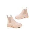 thumbnail image 3 of Woobling Womens Anti-Slip Winter Shoes Work Anti-Slip Round Toe Chelsea Boot Fashion Combat Booties Beige 7, 3 of 9