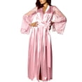 thumbnail image 1 of Penkiiy Robe Patchwork en Dentelle Pyjama à Manches Courtes pour Femme Pyjama Court Décontracté Vêtements de Maison L Rose, 1 of 9