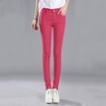 thumbnail image 4 of Kcodviy Women High Rise Jean Printed Pants for Women Casual Classic Solid Color Ankle Women Petite Pants Casual Jeans Casual Regular Tight Women Business Casual Pants Petite Fitting Jeans, 4 of 8