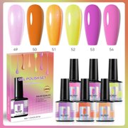 FcBaudy Nail Polish, Gifts for Women Nail Night Gel Fluorescent Color Nail Oil Gel Phototherapy Gel Set Popular Candy Color 45ml Nail oils