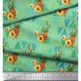 thumbnail image 2 of Soimoi Green Rayon Fabric Triangle & Pine Fruits Fabric Prints By Yard 42 Inch Wide, 2 of 5