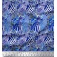 thumbnail image 1 of Soimoi Blue Cotton Cambric Fabric Leopard & Wild Animal Skin Decor Fabric Printed BTY 42 Inch Wide, 1 of 3