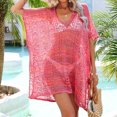 thumbnail image 4 of Sorties de Plage for Vêtements de Bain Robe Femme Mode Féminine Col Rond Manches Longues Ample Ajourée Blouse de Maillot de Bain de Plage Sorties de Plage de Natation pour Femmes sur Clearance, 4 of 7
