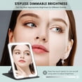 thumbnail image 2 of Miroir de Maquillage de Voyage Rechargeable, Miroir de Maquillage de Voyage Portable Éclairé avec Modes de Couleur, à Intensité Réglable, Miroir Compact de Table à DEL pour Coiffeuse avec Écran Tactile, 2 of 9