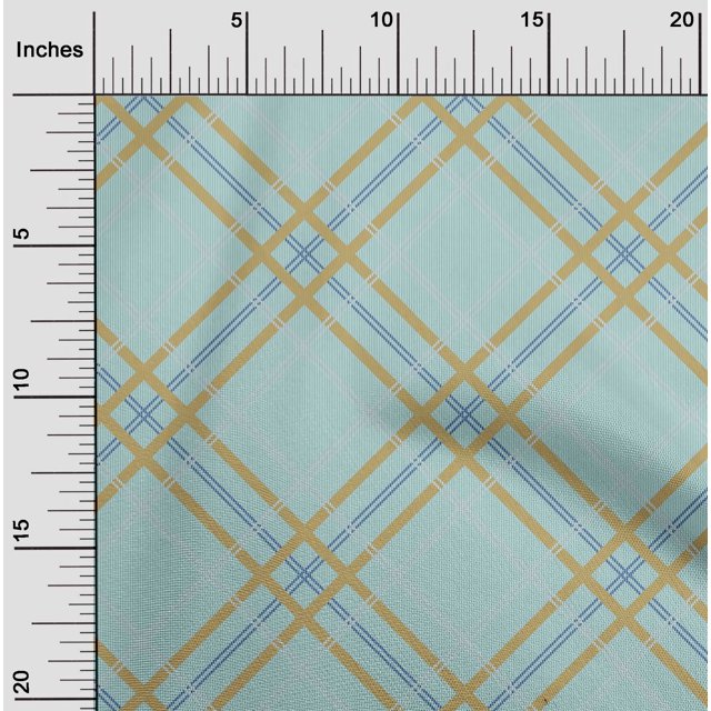 oneOone Organic Cotton Poplin Twill Fabric Tartan Check Printed Fabric 1 Yard 42 Inch Wide