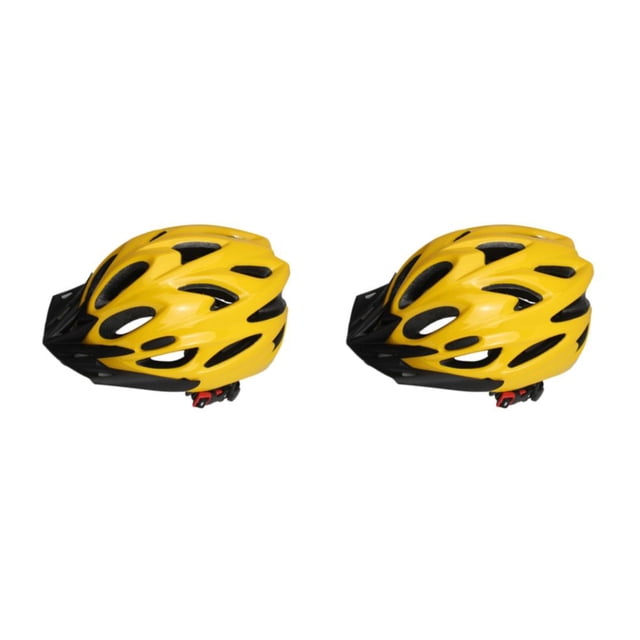 Baohd Adjustable Cycle For Men - Impact Resistance Soft Texture Safety PC Lightweight Adjustable Size Mesh Hollow Yellow 2Set