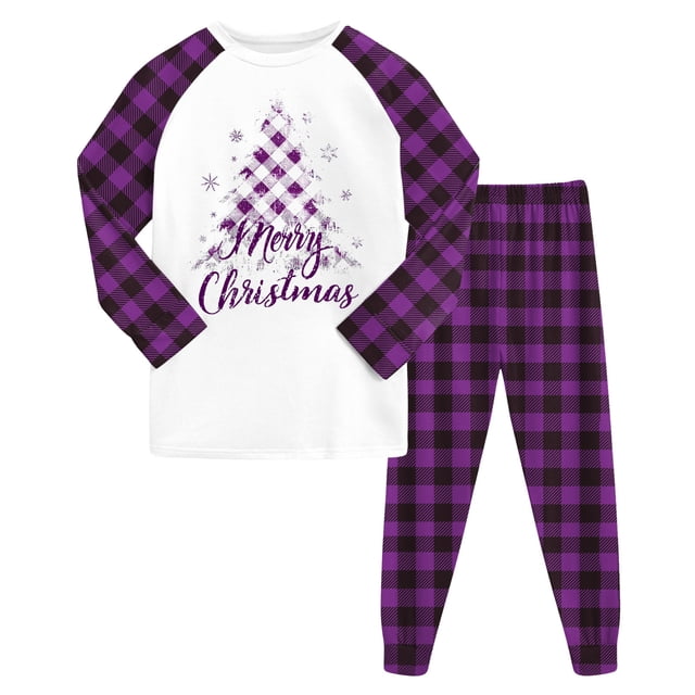 Ketyyh-chn99 Tenues de Noël Garçons Garçons et Filles Ensemble Pantalon Long Régulier à Manches Longues Col Rond Imprimé 3D Taille pour 2-3 Ans, Violet