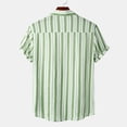 thumbnail image 4 of TopLLC Polos pour Hommes à Rayures à Manches Courtes Style Hawaïen Tropical Coupe Régulière Chemises en Coton à Boutons, 4 of 8