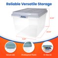 thumbnail image 3 of Hefty Bac de Rangement en Plastique Empilable Hi-Rise de 72 Qt avec Couvercle, Lot de 6, Gris Carrière, 3 of 9