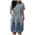 thumbnail image 2 of TJAZFJPA Robes Vintage Femmes Robe T-Shirt Douce Manches Courtes Tunique d'Été Décontractée Robe Imprimée Ample avec Poches Robe Formelle Femmes Robe de Tennis, 2 of 7