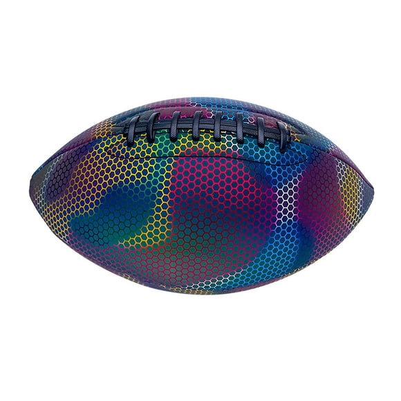 Yingyy Ballon de Rugby Lumineux Ballon d'Entraînement Pièce Maîtresse Officielle sur ze Football pour Jeu Cadeau Intérieur Sangle Noire