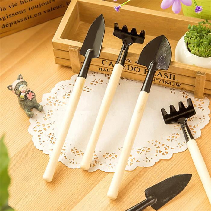 3Pcs Gardening Tools Set Shovel Small Garden Rake and Hand Trowel
